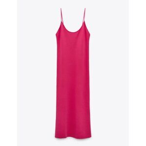 Zara Low Back Midi Dress with Straps - Fuchsia